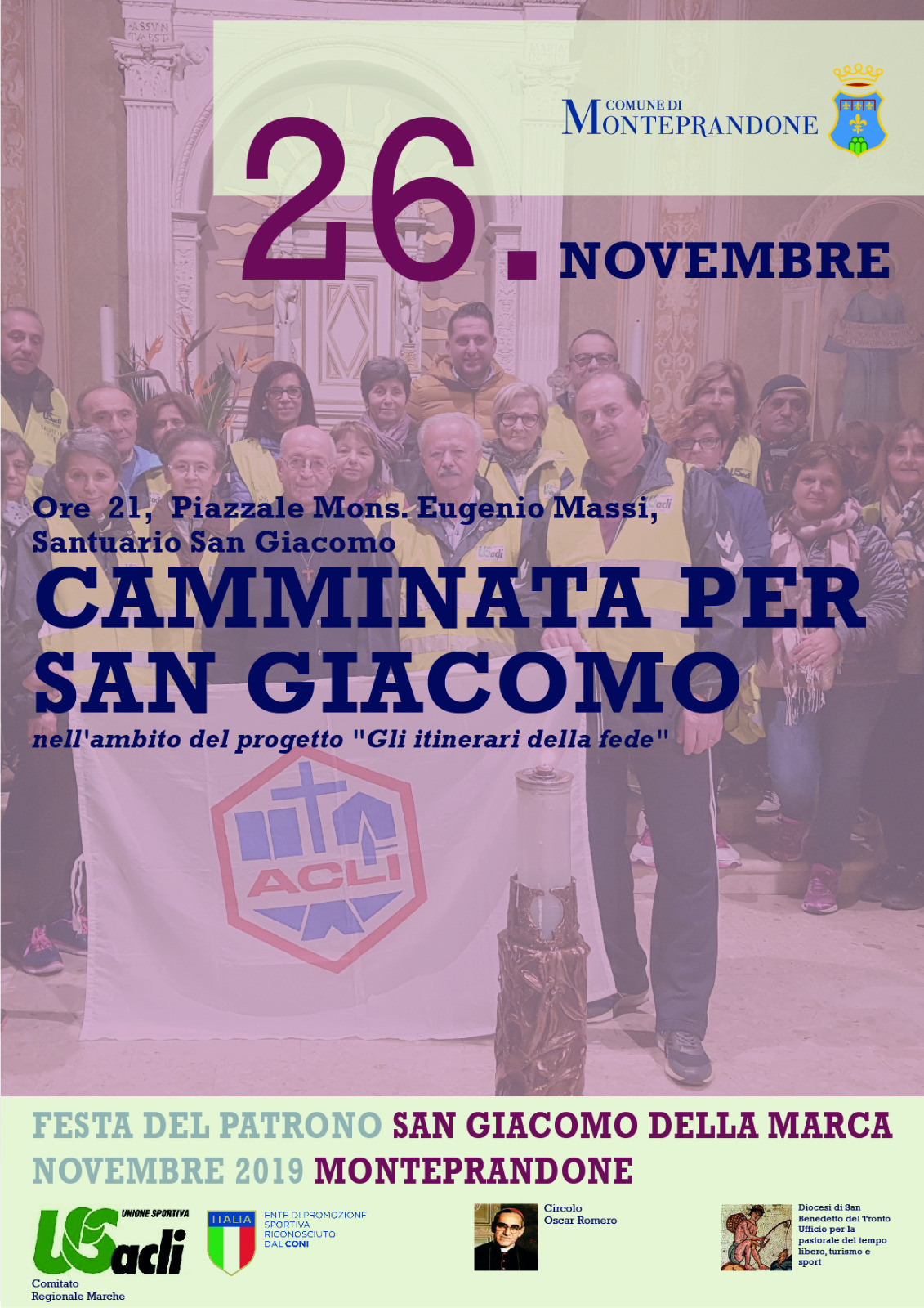 Il 26 novembre è in programma la quinta edizione della “Camminata per San Giacomo della Marca”