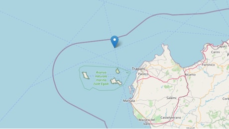 Terremoto in Sicilia di magnitudo 4,1 con epicentro al largo di Trapani