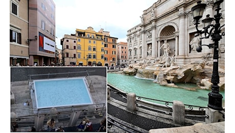 Fontana di Trevi, il Comune di Roma installa una piscina per il lancio delle monetine