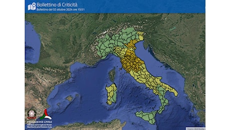 Acutissima ALLERTA METEO della Protezione Civile per domani 3 Ottobre