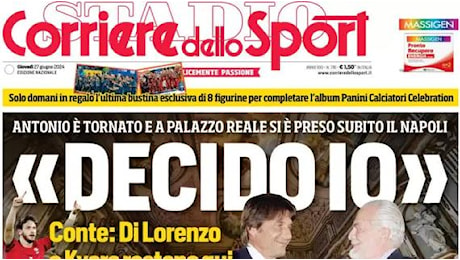 Il Corriere dello Sport apre con le scelte per Svizzera-Italia: Lucio, tre cambi