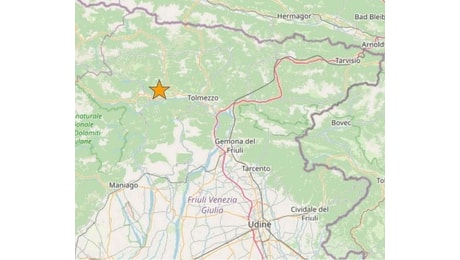 Terremoto di magnitudo 3.7 nella notte in Friuli: l'epicentro vicino a Raveo