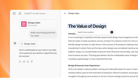 Che cos'è Canvas, la nuova funzione per collaborare a un progetto con ChatGPT