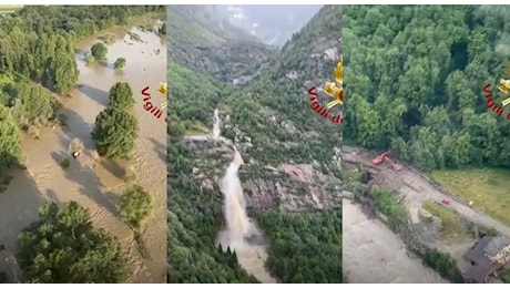 Maltempo in Piemonte, piogge, frane e decine di evacuati: il video dei Vigili del Fuoco