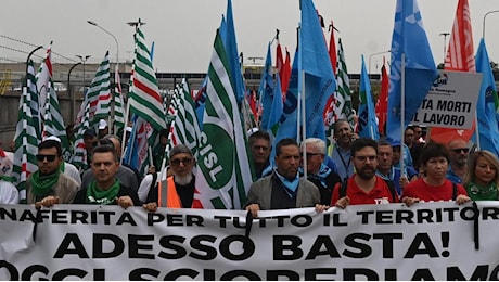 La rabbia dei sindacati: Oggi sciopero di 8 ore. Non è una tragica fatalità. Basta morti sul lavoro