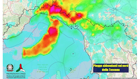 PIOGGE CHE SI INTENSIFICANO TRA TOSCANA E LIGURIA, in arrivo anche più a sud - meteo tendenza