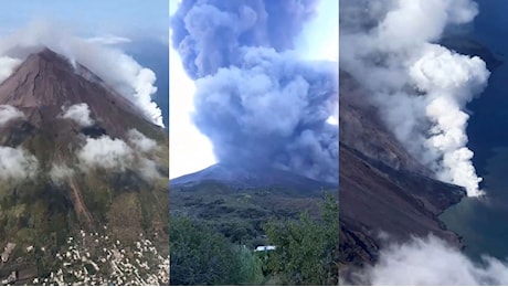Stromboli, nuova esplosione e colata piroplastica: sale una nube di gas e cenere sull'isola - Il video