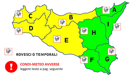 Meteo, allerta gialla in Sicilia, arancione in altre regioni: ecco dove