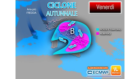 Meteo: Venerdì vortice in transito, Piogge battenti, Grandine e Freddo su tante regioni, le previsioni