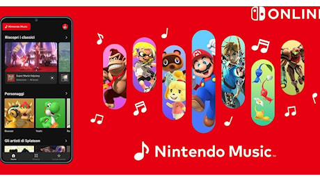 Arriva Nintendo Music: in un'app le colonne sonore dei videogiochi, ma solo per gli abbonati a Nintendo Switch Online