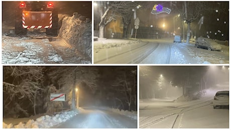 Vigilia di Natale con la neve nell’entroterra fermano (Video e Foto)