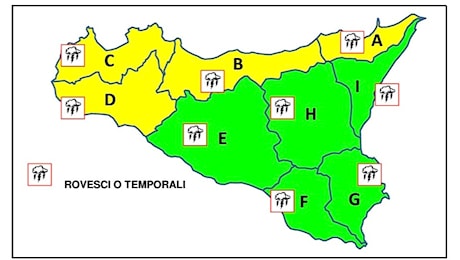 Piogge in Sicilia, allerta gialla sul versante tirrenico: il meteo delle prossime ore