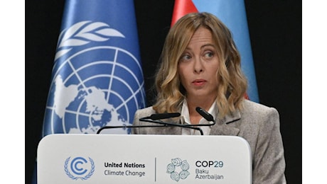 Meloni alla Cop29: “Proteggere ambiente con approccio pragmatico e non ideologico”