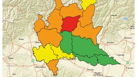 Allerta arancione dalle 6 di martedì 8 ottobre 2024 sull'Oltrepò Pavese