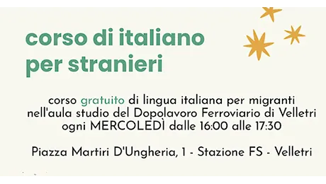 Velletri. Un ponte verso l’integrazione con i corsi gratuiti di italiano. Una nuova opportunità per i migranti residenti