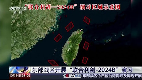 Taiwan accerchiata dalla marina militare cinese: così la Tv di stato mostra la mappa delle esercitazioni