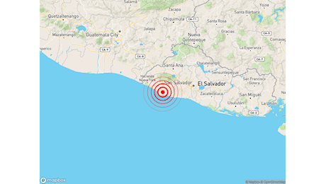 Forte terremoto Magnitudo 5.8 a EL SALVADOR, ecco i dettagli