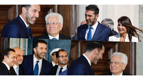 Buffon e Ilaria D’Amico al Quirinale, Mattarella premia Gigi come ambasciatore Airc