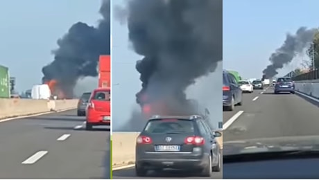 Tragico incidente in A14 a Bologna, auto e camion in fiamme, muore 36enne