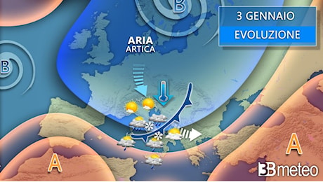 Meteo Centro: veloce perturbazione con pioggia e neve in Appennino