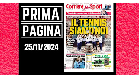 Prima pagina Corriere dello Sport: “Il tennis siamo noi”