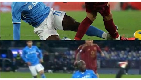 Napoli-Roma, la moviola Mediaset: due falli netti di Lukaku, ma solo il primo è da ammonizione