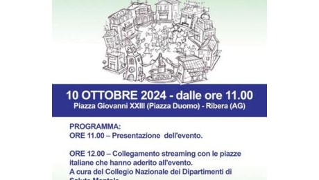 Giornata mondiale della salute mentale: importante evento di sensibilizzazione in programma a Ribera