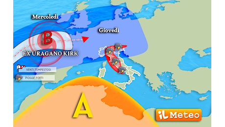 Meteo: in arrivo l'ex-Uragano Kirk nel cuore dell'Europa, nuovo maltempo verso l'Italia. Il punto di Tedici