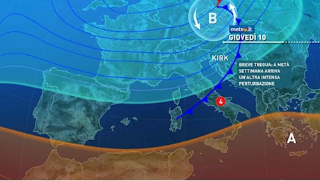 Breve tregua dal maltempo, poi arriva l'ex uragano Kirk con nuove piogge, ecco dove