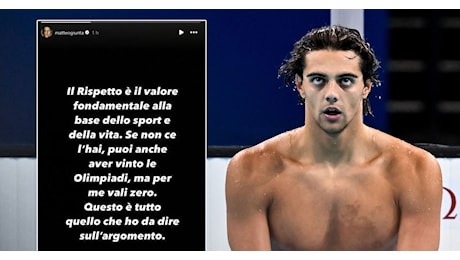 Matteo Giunta, marito di Federica Pellegrini, replica a Thomas Ceccon: Se non hai rispetto per me vali zero