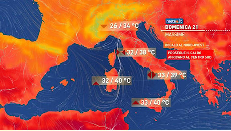 Meteo 21 luglio: Italia divisa tra maltempo e caldo intenso. Le zone coinvolte