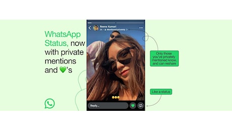 WhatsApp: menzioni e reazioni private agli stati in arrivo per tutti