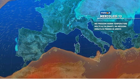 Meteo, 13-14 novembre con impulsi instabili e aria più fredda sull'Italia