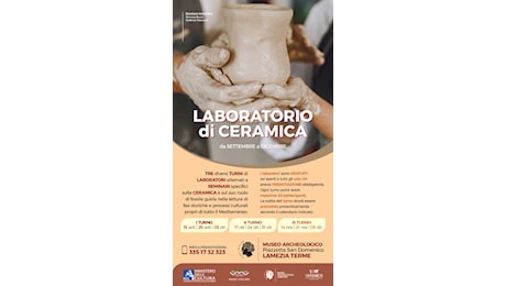 Al Museo Archeologico Lametino partono i laboratori di ceramica per adulti