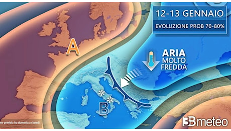 Freddo artico in Italia, crollo termico: -5 a Milano, 0 gradi a Roma e neve a bassa quota