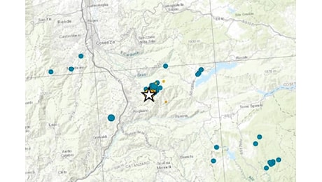 Scossa di terremoto in provincia di Cosenza: magnitudo 4.2