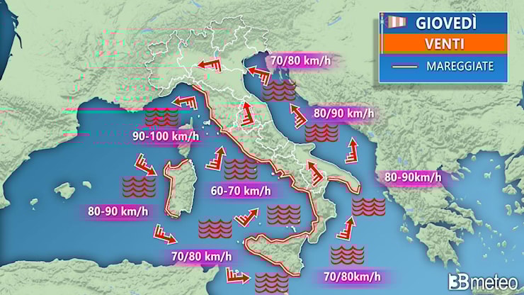 Meteo - In arrivo la burrasca del Giovedì Santo, raffiche fino a 100km/h e mareggiate - 3BMeteo Meteo - In arrivo la burrasca del Giovedì Santo, raffiche fino a 100km/h e mareggiate - 3BMeteo