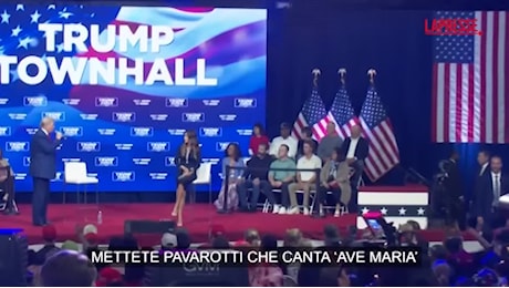 VIDEO Usa 2024, Trump: Mettete Pavarotti che canta 'Ave Maria', non facciamo domande e ascoltiamo la musica