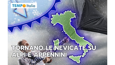 Meteo: tornano le nevicate tra Alpi e Appennini