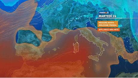 Meteo, stop al freddo: dal 26 novembre aria più mite