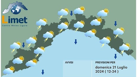 Meteo, sulla Liguria temperature in calo e possibili temporali forti in serata