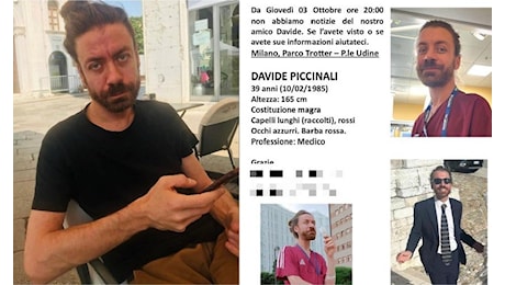 Il giallo di Davide Piccinali: ritrovato dopo 4 giorni il medico specializzando scomparso a Milano