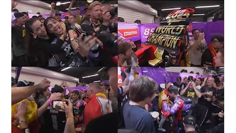 MotoGP, Martin campione 2024 tra balli, cori e champagne: delirio al box Pramac! VIDEO