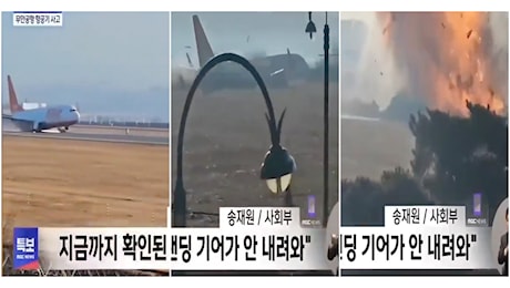 Il video dello schianto dell’aereo in Corea del Sud: il velivolo esce dalla pista, poi l’impatto e l’esplosione