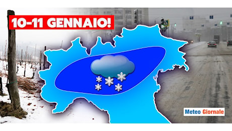 Meteo: super nevicata in pianura Padana tra 10 e 11 Gennaio