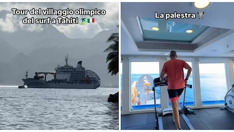 Olimpiadi 2024, il villaggio olimpico di Tahiti è su una nave da crociera: il tour del surfista Leonardo Fioravanti