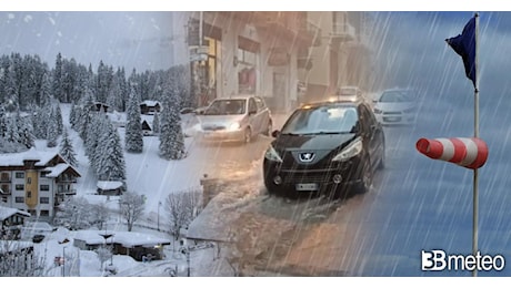 Cronaca meteo. In transito la prima perturbazione dell'anno con pioggia, neve e vento. Situazione e previsioni prossime ore