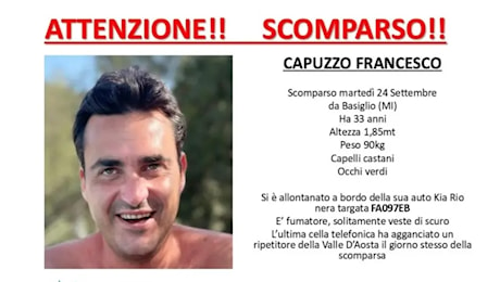 Francesco Capuzzo, scomparso nel milanese, è stato trovato morto ad Aosta