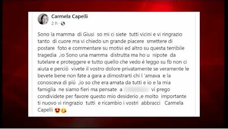 Nuoro, il post della mamma di Giusi: «Basta commenti sulla tragedia»