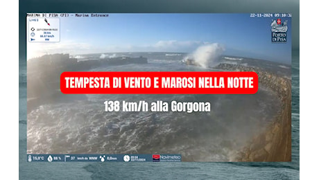 NOTTATA TEMPESTOSA, QUASI 140 km/h in GORGONA – MARE GROSSO – ORA NUOVA EVOLUZIONE